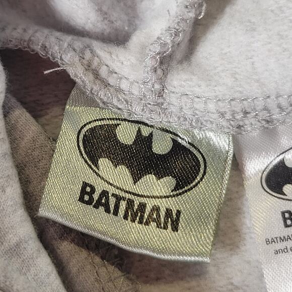 Batman Baby Unisex Gray Hoodie 0-3M & White Sleeper 4-6M Set with Logo Prints - Picture 4 of 13